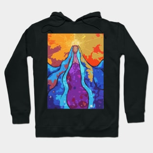 Virgin Mary Stained glass with Digital Effect Hoodie